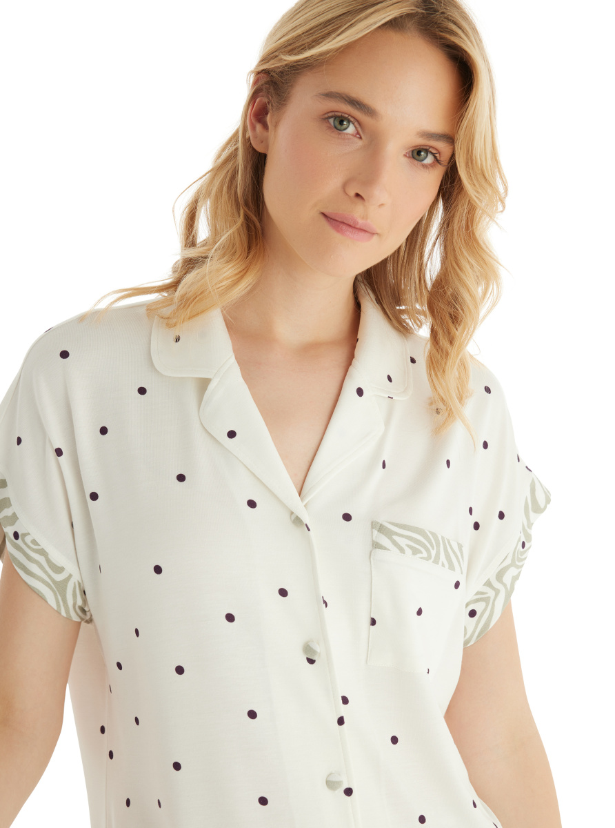 Kadın Pijama Takımı 51857 - Puantiye Baskılı - 3