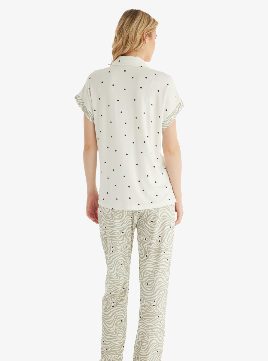 Kadın Pijama Takımı 51857 - Puantiye Baskılı - 2