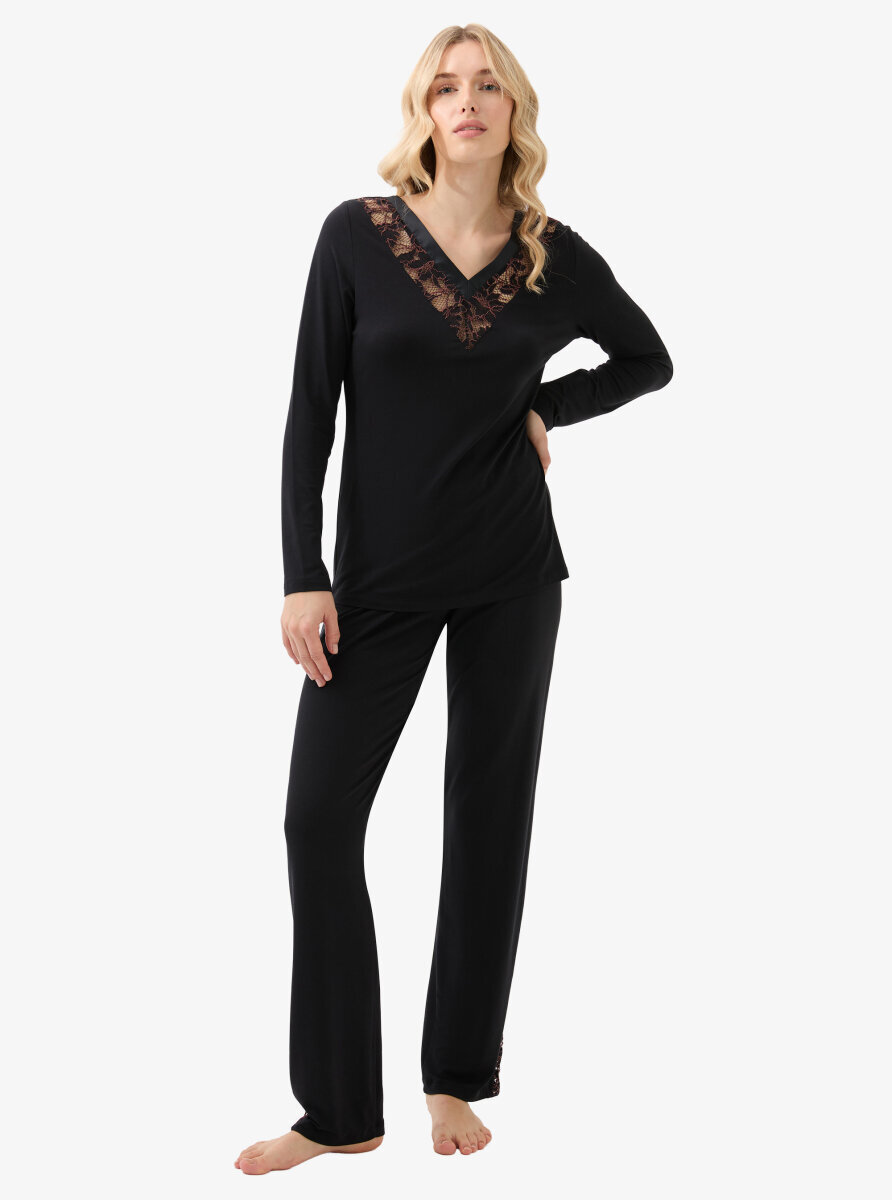 Kadın Pijama Takımı 51903 - Siyah - 2