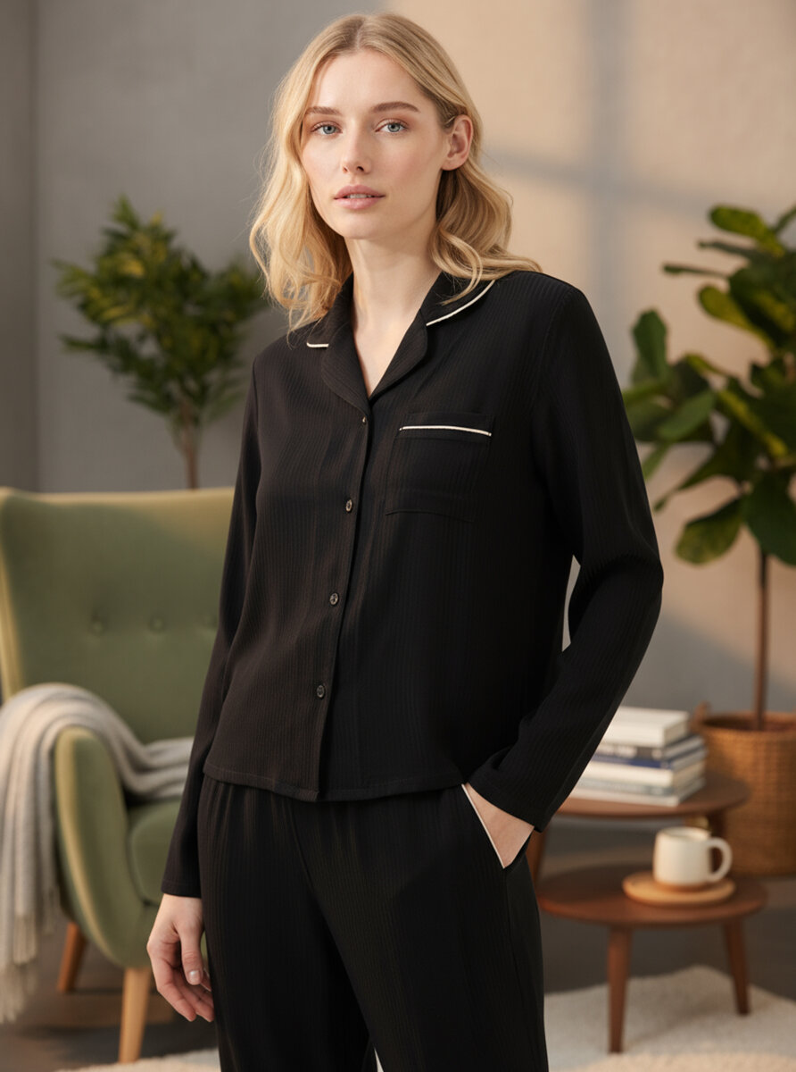 Kadın Pijama Takımı 51910 - Siyah - Blackspade