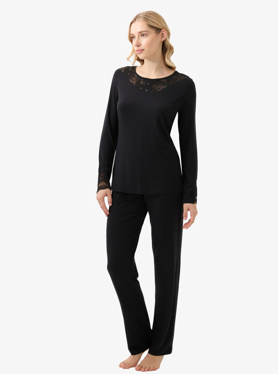 Kadın Pijama Takımı 51917 - Siyah - 2