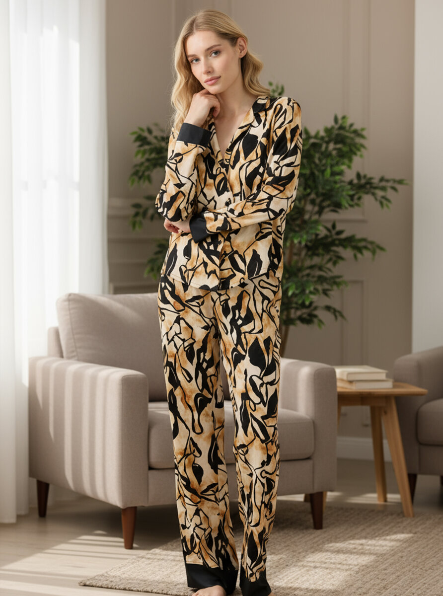 Kadın Pijama Takımı 51926 - Desenli - 1