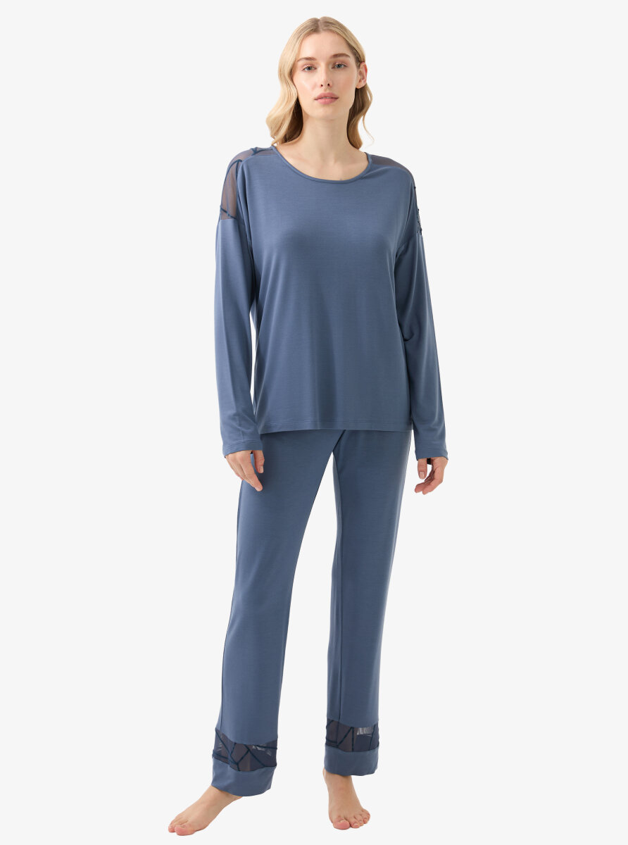 Kadın Pijama Takımı 51931 - Mavi - 3