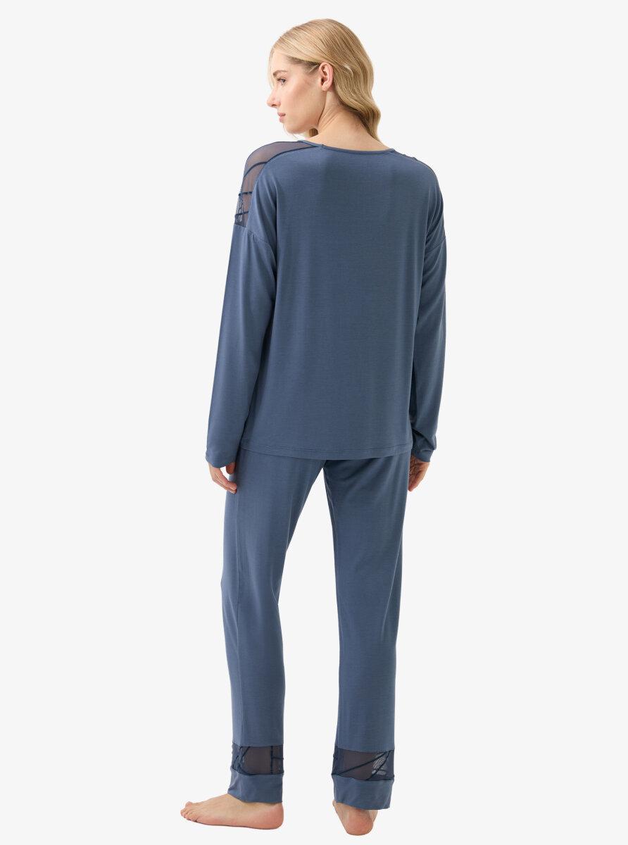 Kadın Pijama Takımı 51931 - Mavi - 4