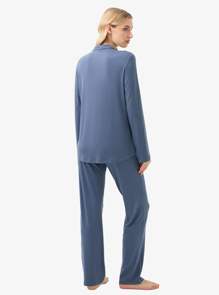 Kadın Pijama Takımı 51932 - Mavi - 4