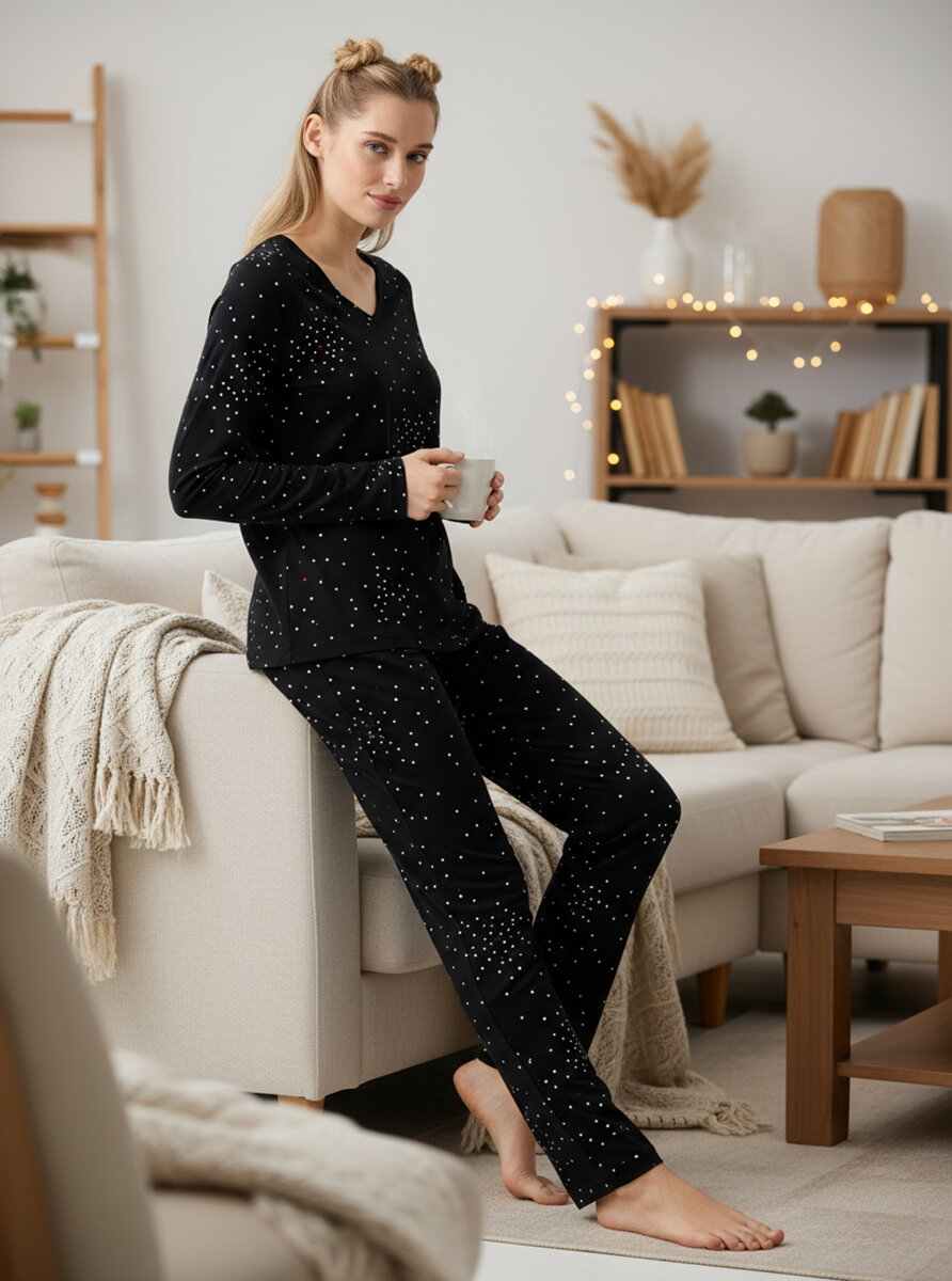 Kadın Pijama Takımı 51944 - Baskılı - 1