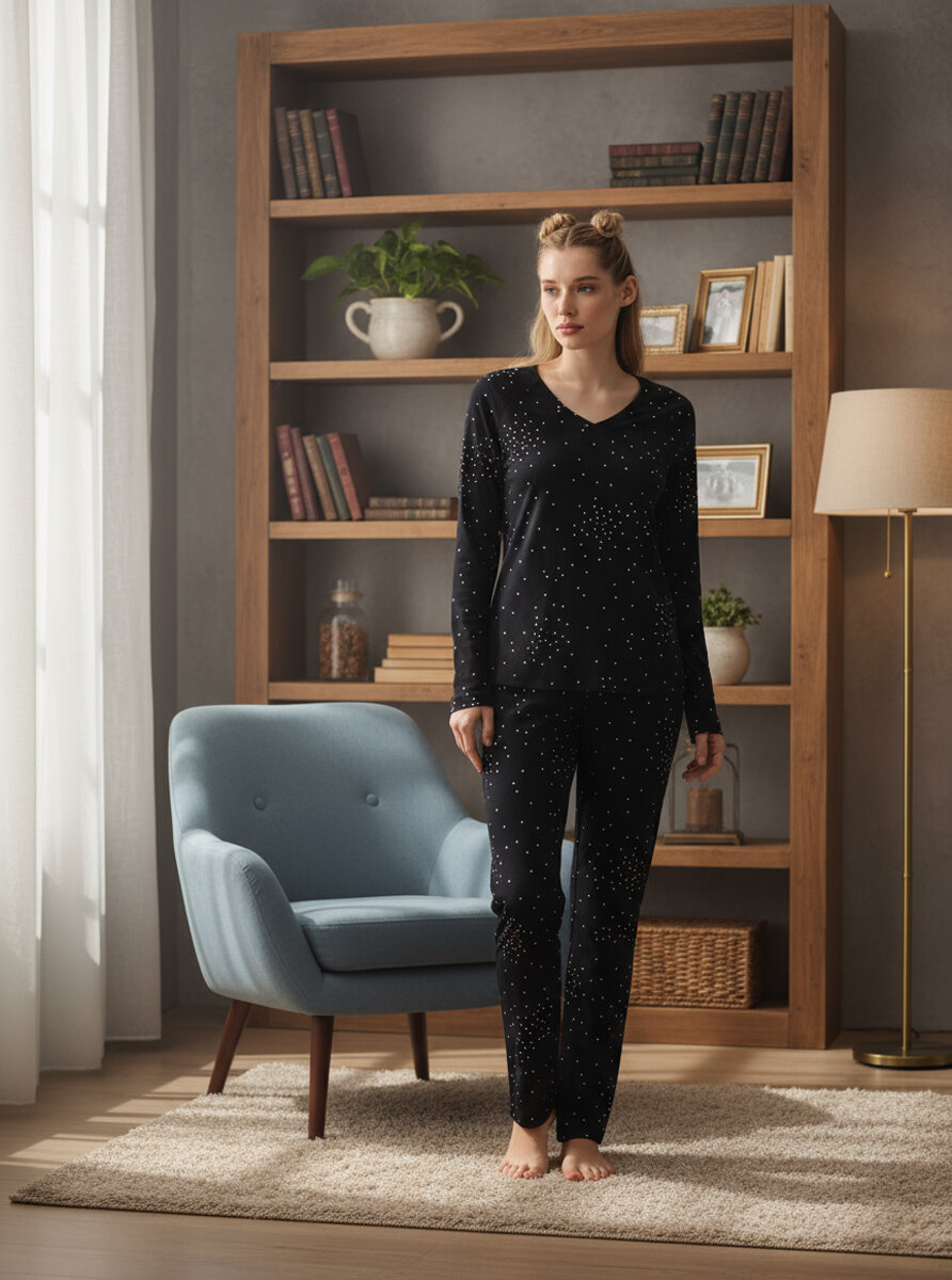 Kadın Pijama Takımı 51945 - Baskılı - 1