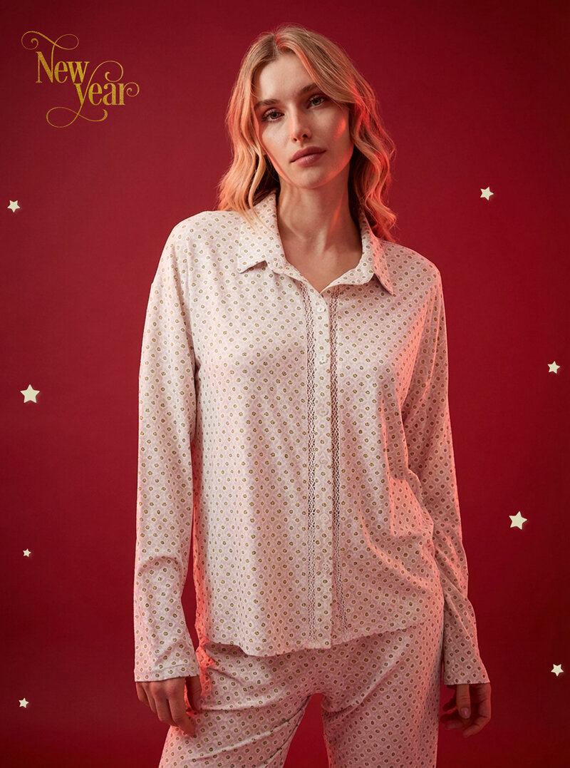 Kadın Pijama Takımı 51960 - Baskılı - 1