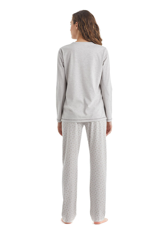 Kadın Pijama Takımı 60341 - Bej Melanj - 2