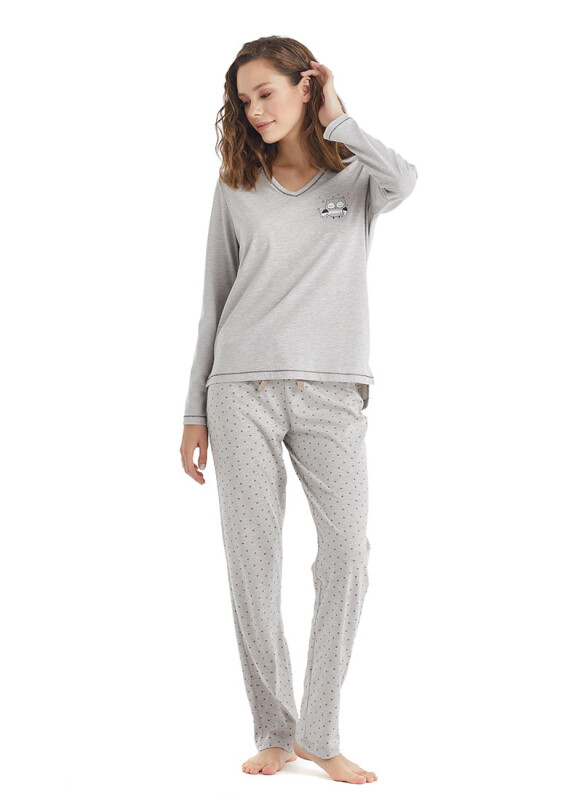 Kadın Pijama Takımı 60341 - Bej Melanj - 3