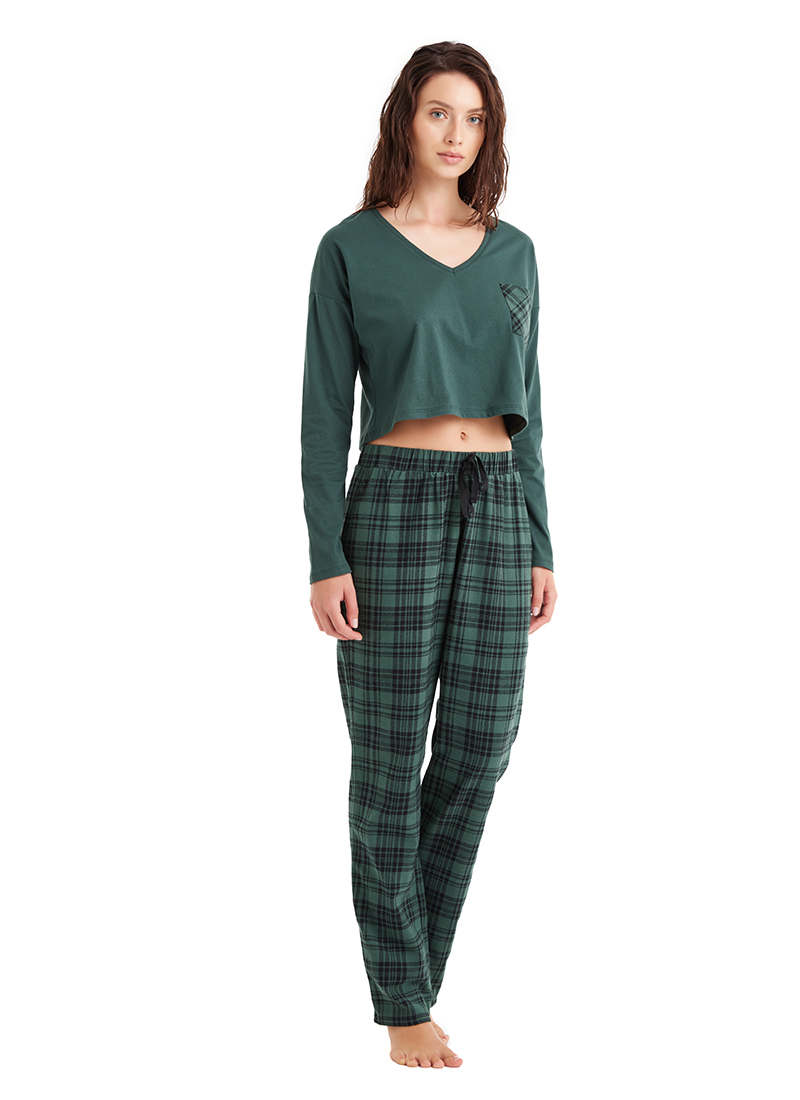 Kadın Pijama Takımı 60476 - Yeşil - 5