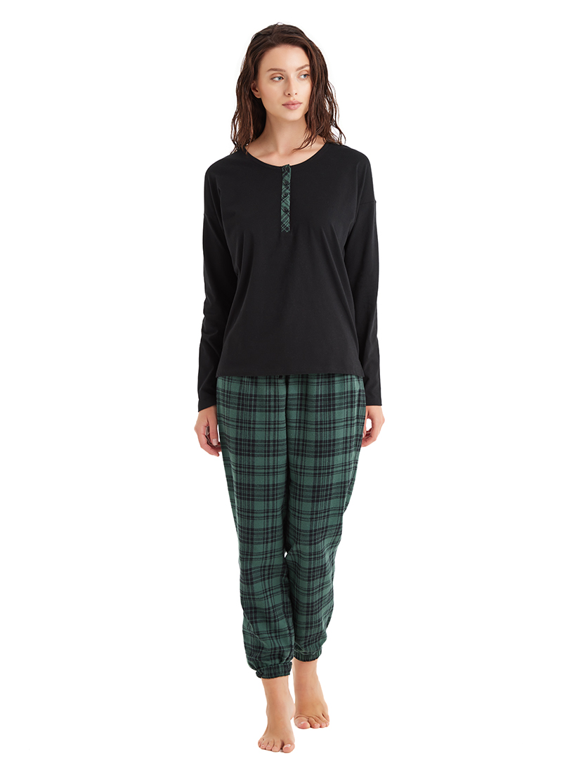 Kadın Pijama Takımı 60477 - Siyah - 3