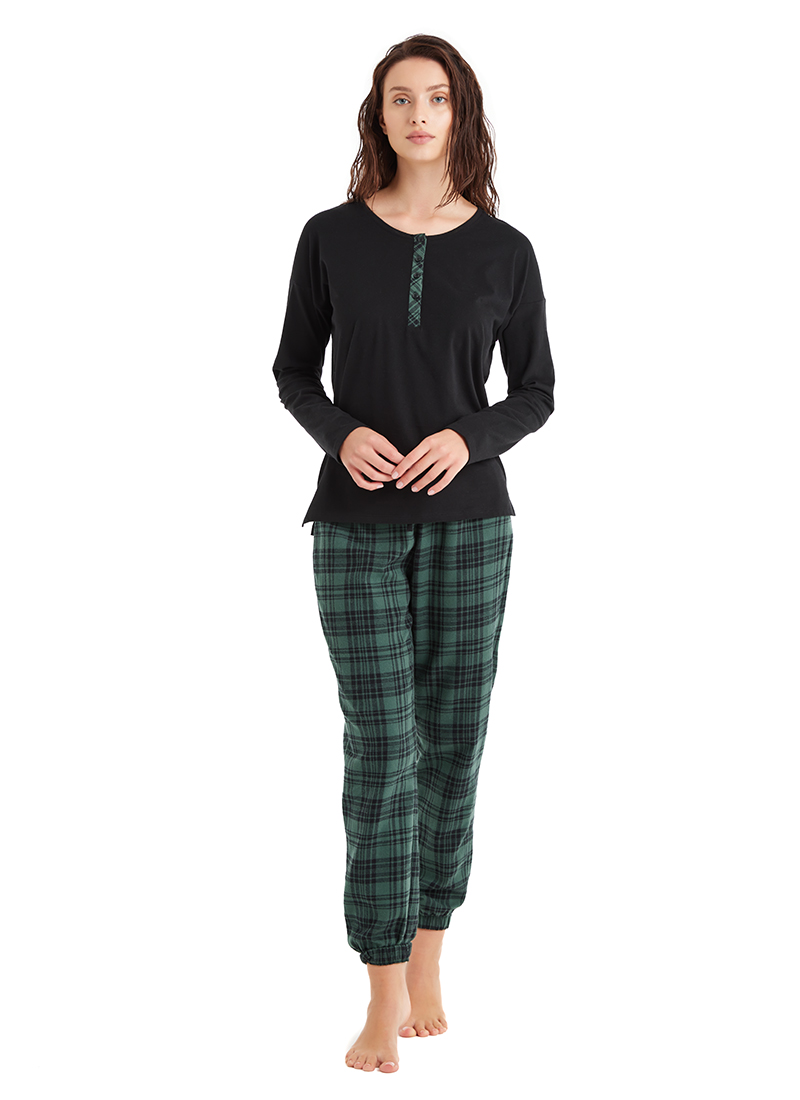 Kadın Pijama Takımı 60477 - Siyah - 5
