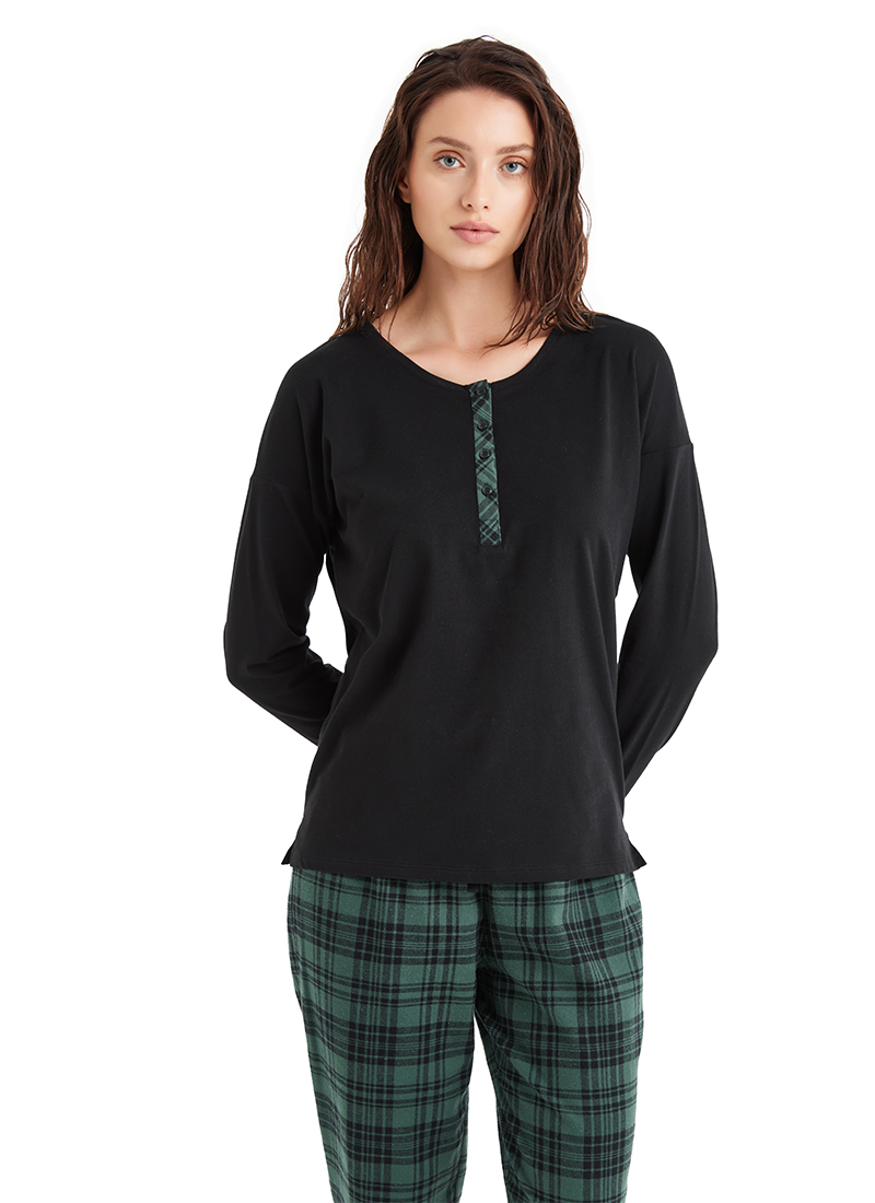 Kadın Pijama Takımı 60477 - Siyah - 1