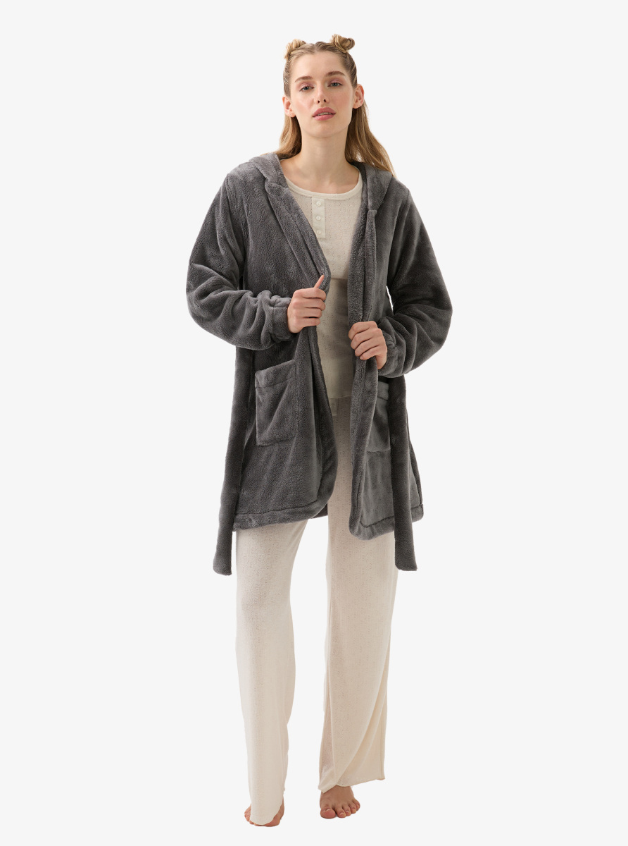 Kadın Polar Sabahlık 51933 - Antrasit - 5