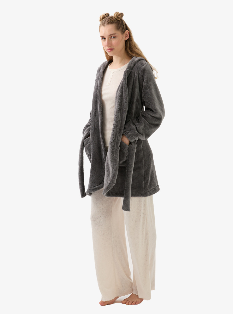 Kadın Polar Sabahlık 51933 - Antrasit - 6