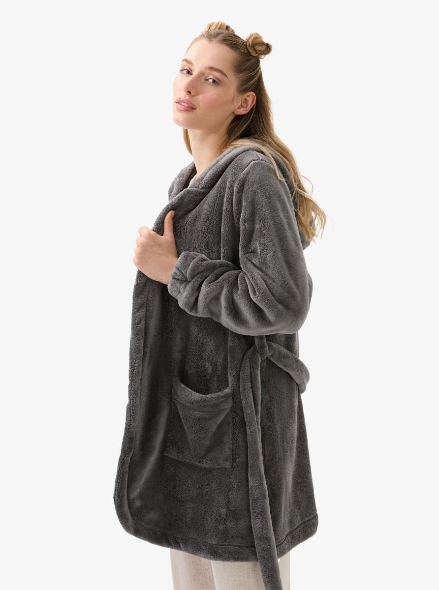 Kadın Polar Sabahlık 51933 - Antrasit - 2