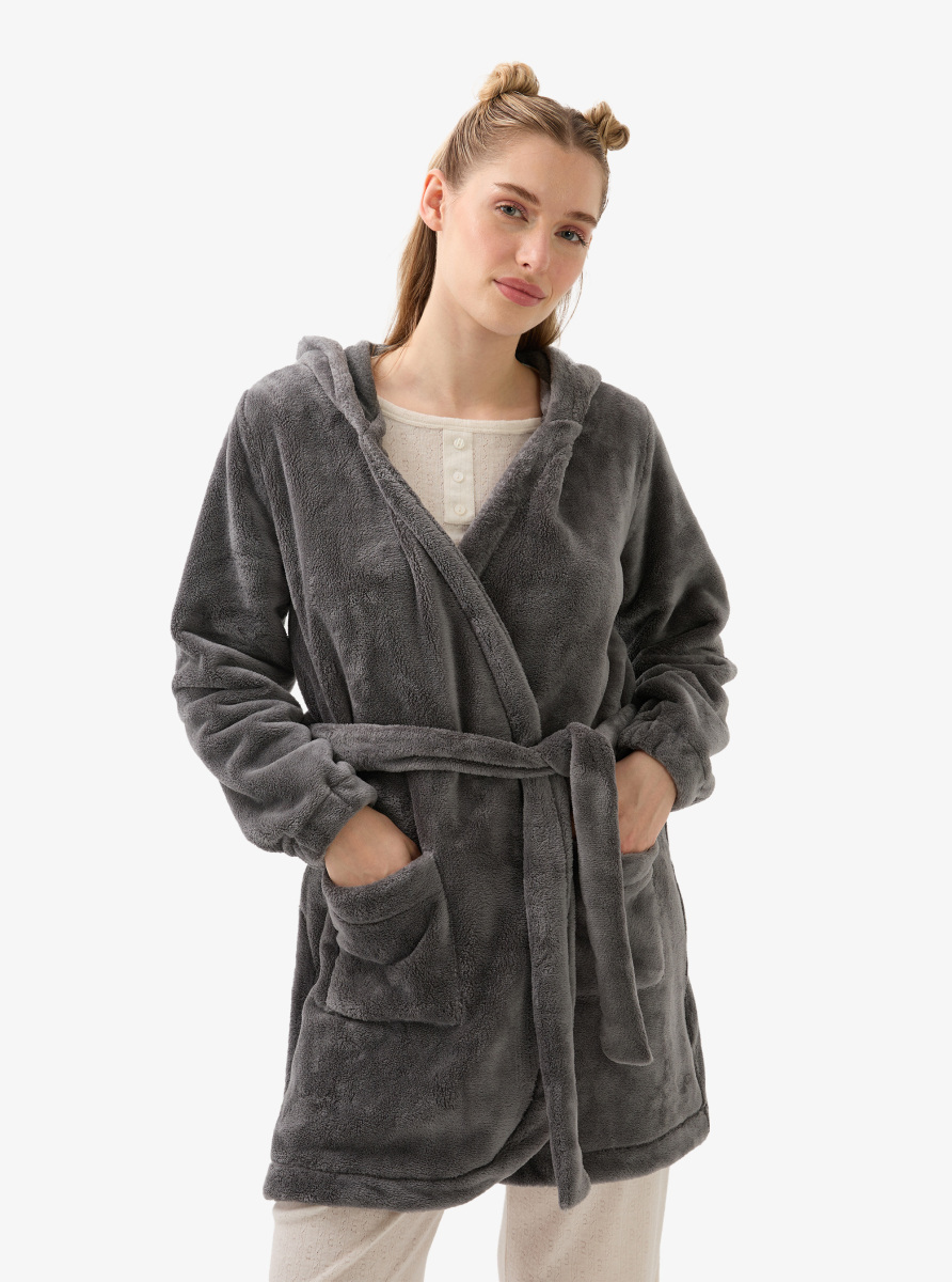 Kadın Polar Sabahlık 51933 - Antrasit - Blackspade