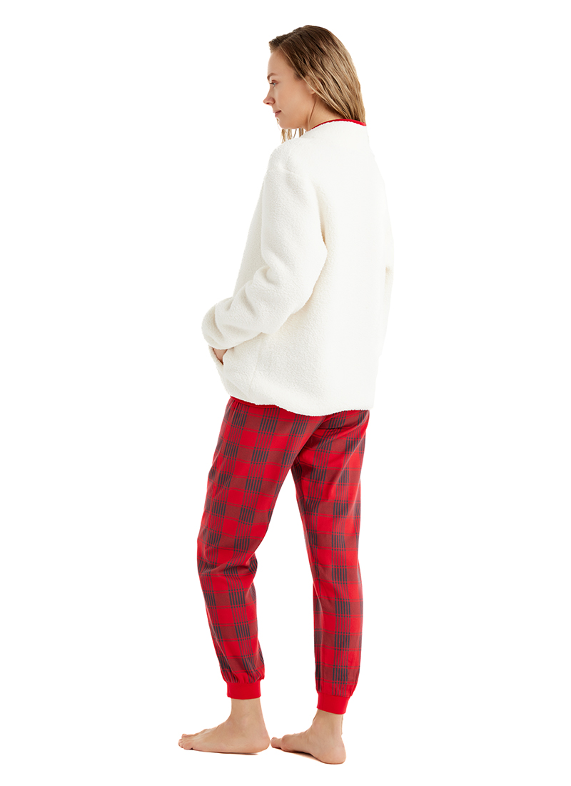 Kadın Polar Sweatshirt 51624 - Krem - 4