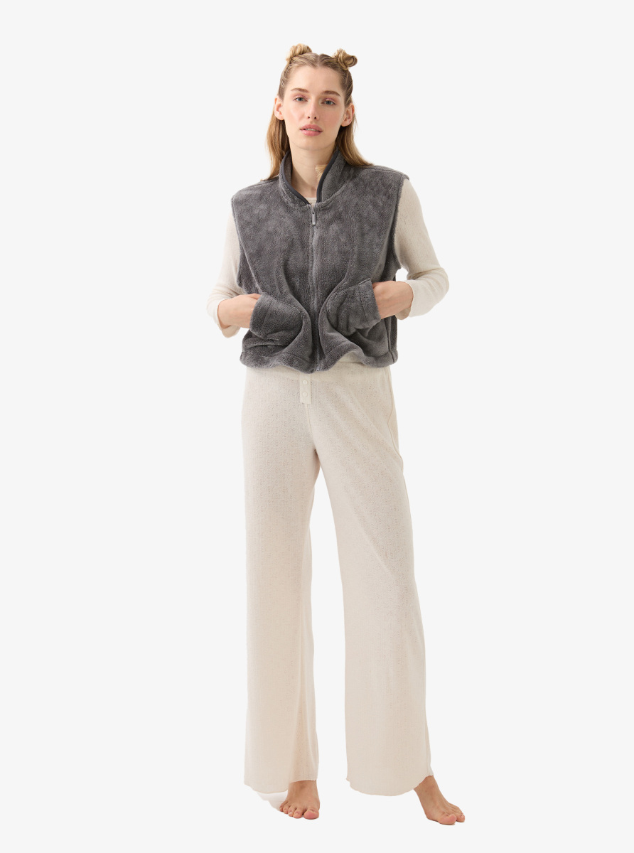 Kadın Polar Yelek 51937 - Antrasit - 4