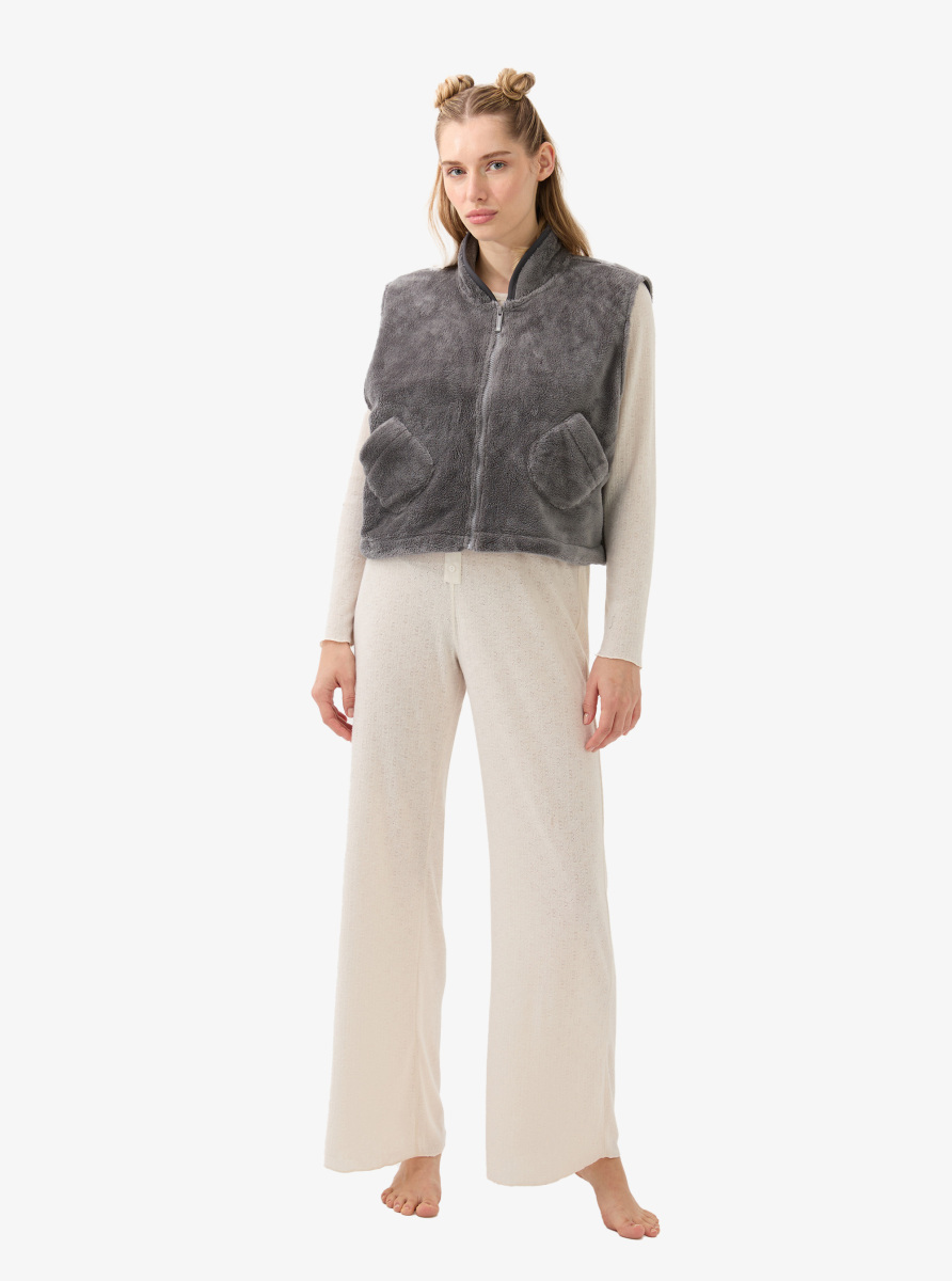 Kadın Polar Yelek 51937 - Antrasit - 5