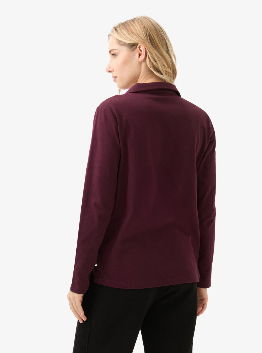 Kadın Polo Yaka T-Shirt 60582 - Bordo - 3
