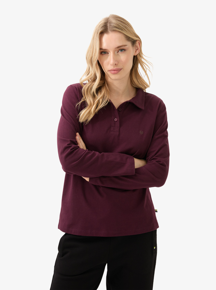 Kadın Polo Yaka T-Shirt 60582 - Bordo - 2