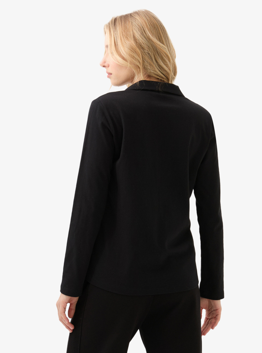 Kadın Polo Yaka T-Shirt 60582 - Siyah - 3