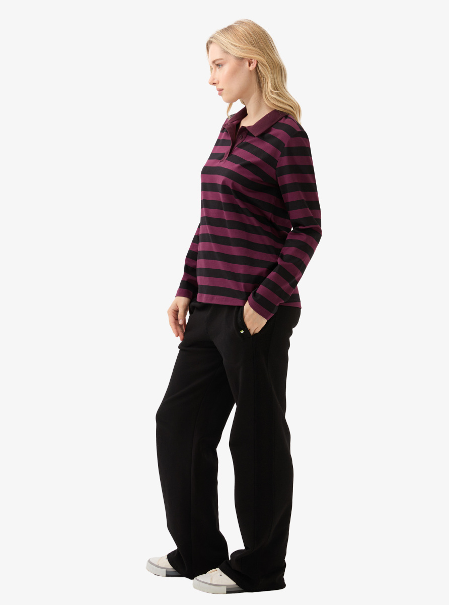 Kadın Polo Yaka T-Shirt 60583 - Siyah - 5