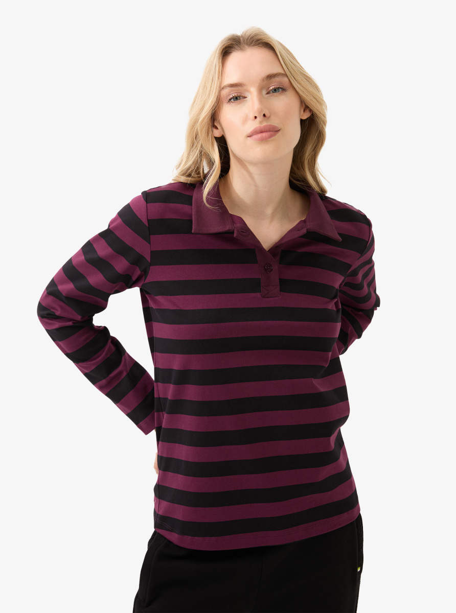 Kadın Polo Yaka T-Shirt 60583 - Siyah - 2