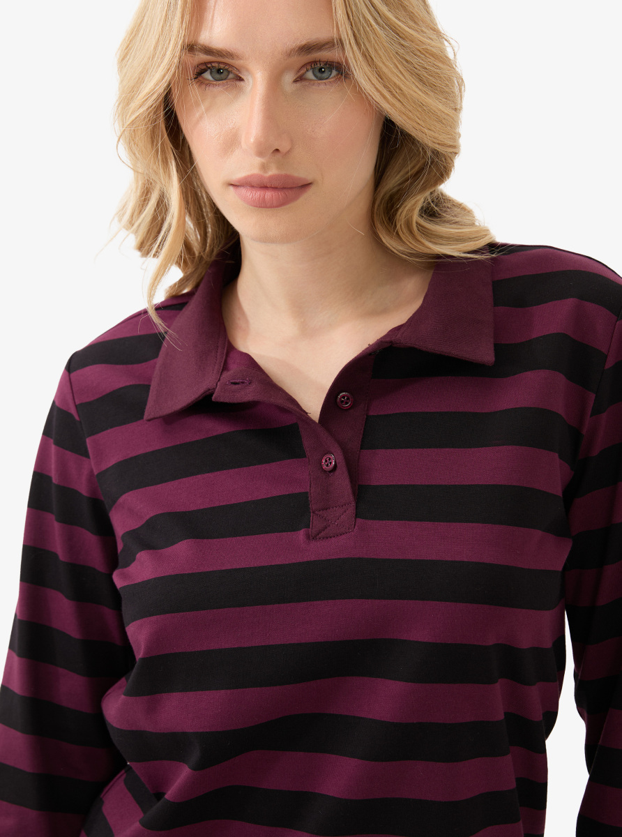 Kadın Polo Yaka T-Shirt 60583 - Siyah - 1