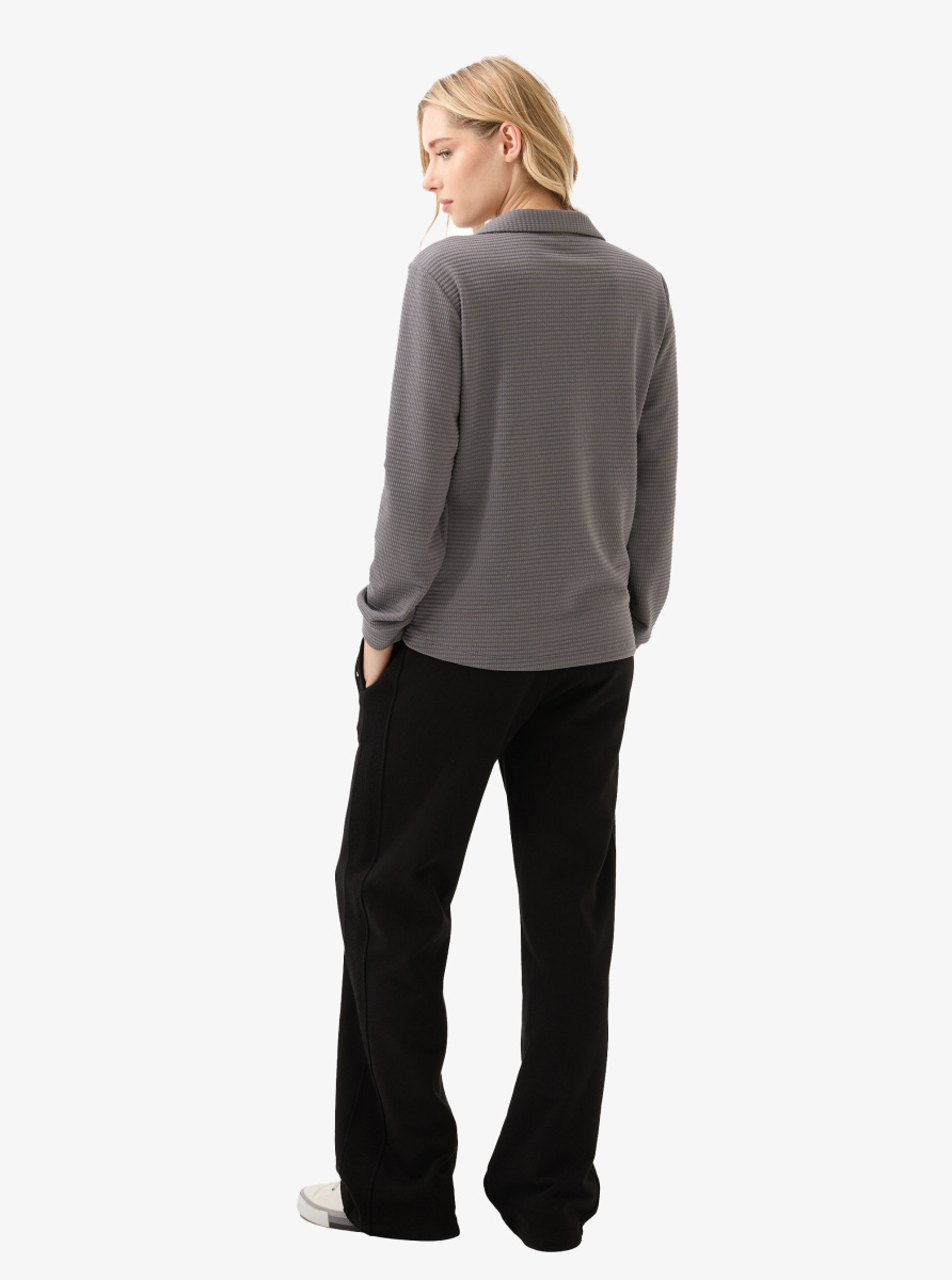 Kadın Polo Yaka T-Shirt 60598 - Antrasit - 7