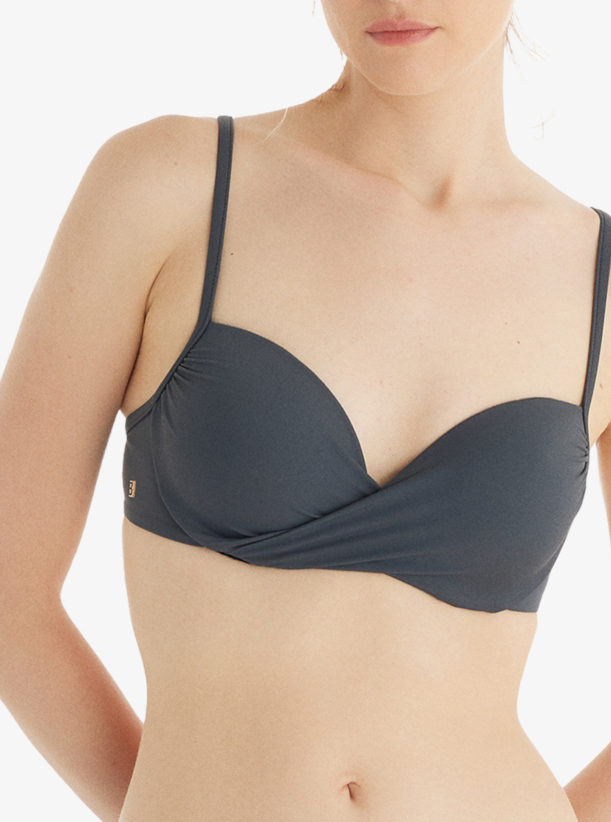 Kadın Push-up Bikini Üstü 10727 - Antrasit - 1