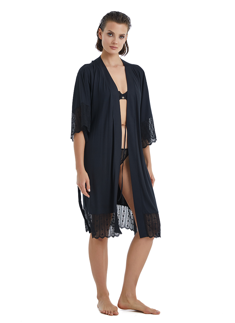 Kadın Sabahlık 51300 - Siyah - 2