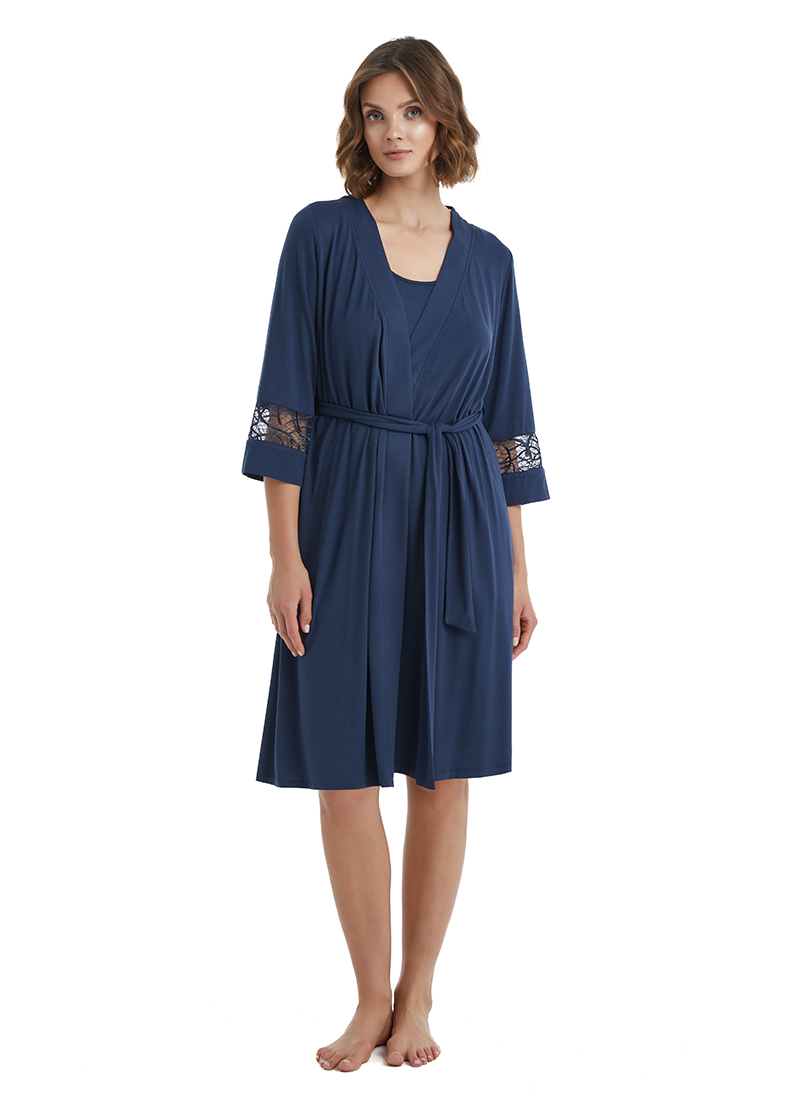 Kadın Sabahlık 51313 - Lacivert - Blackspade