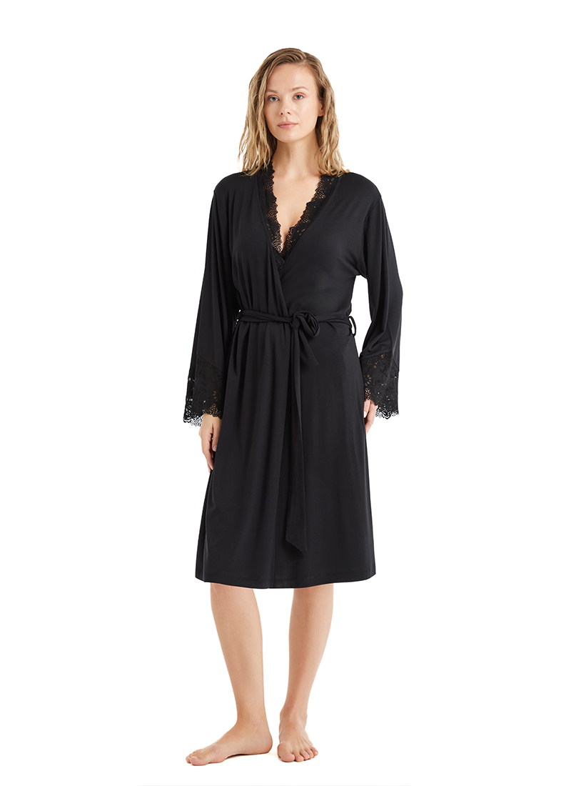 Kadın Sabahlık 51600 - Siyah - 5