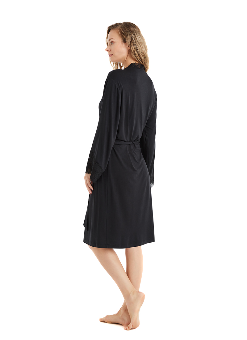 Kadın Sabahlık 51600 - Siyah - 6