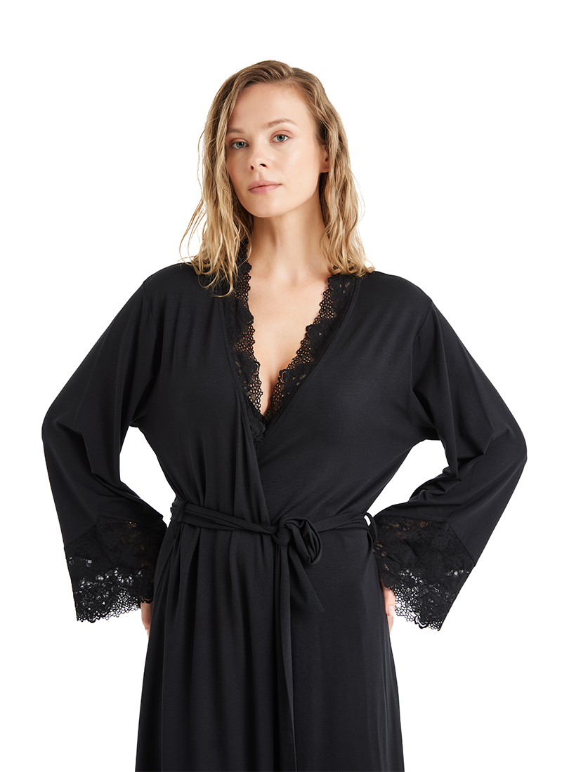 Kadın Sabahlık 51600 - Siyah - Blackspade (1)