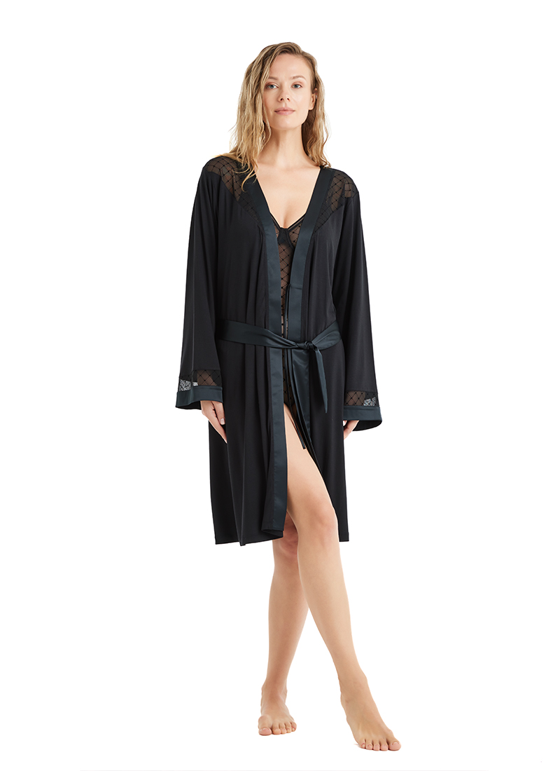 Kadın Sabahlık 51603 - Siyah - Blackspade