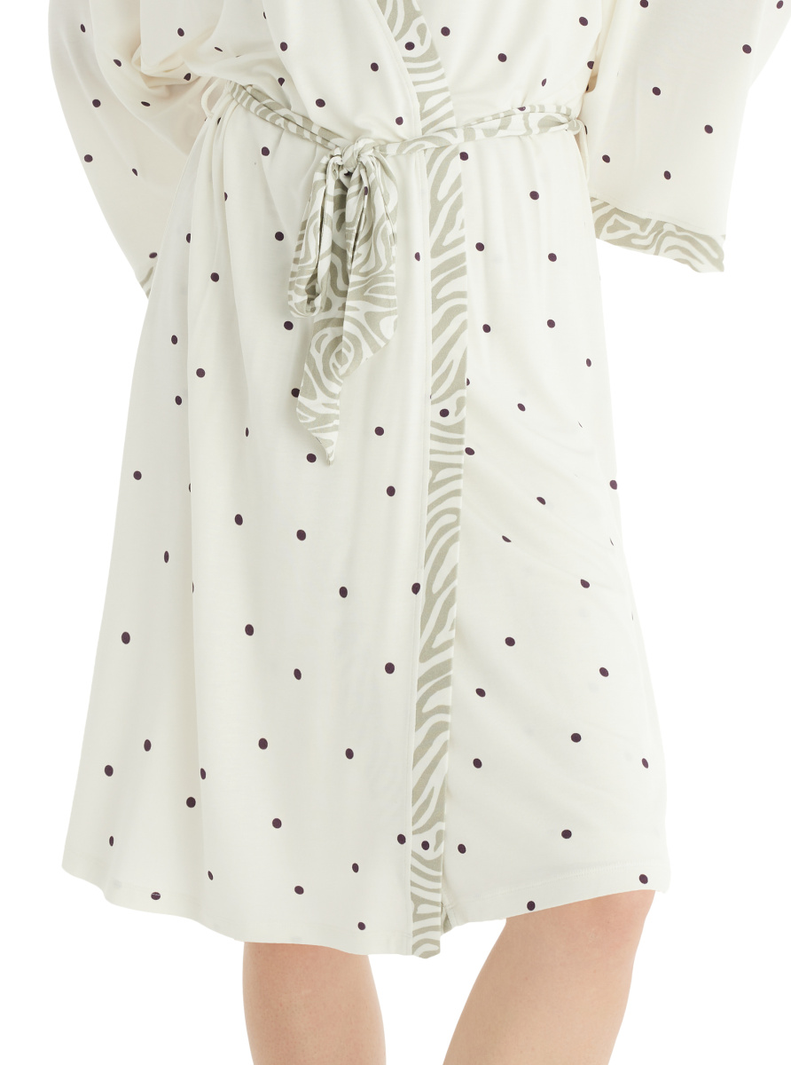 Kadın Sabahlık 51855 - Puantiye Baskılı - 4