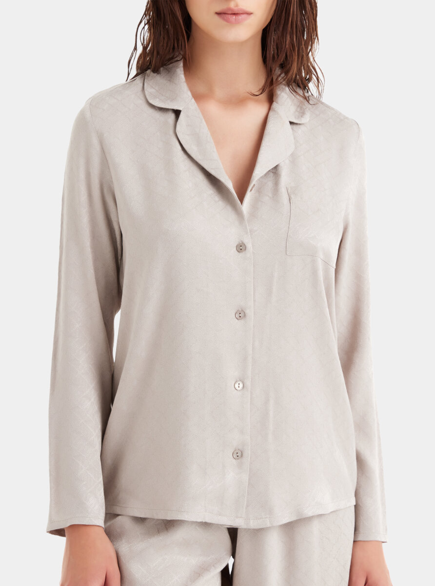 Kadın Saten Pijama Takımı 60488 - Krem - 2