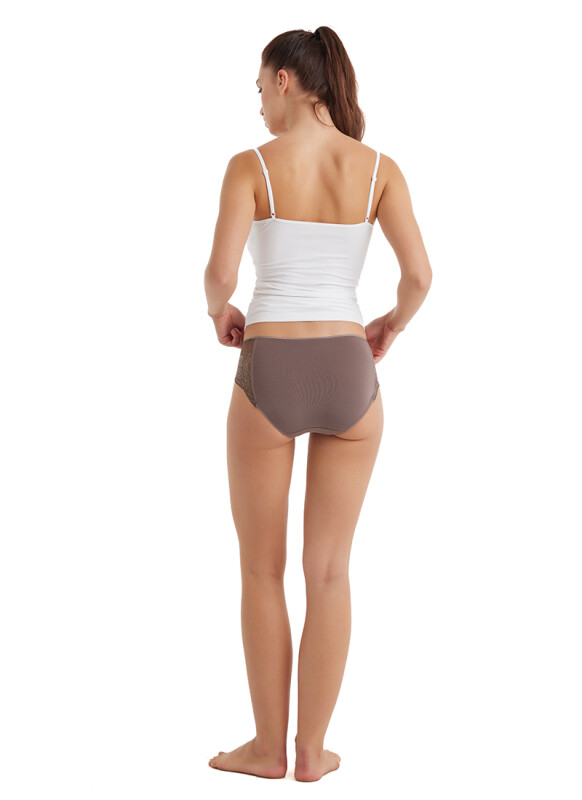Kadın Modal Elastan Slip 1448 - Kahverengi - 3
