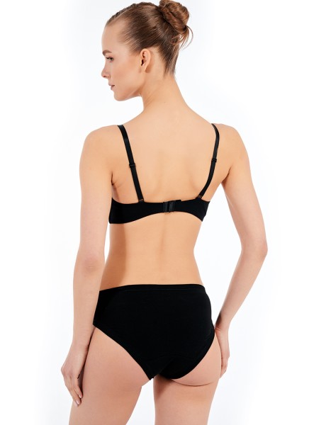 Kadın Organik Pamuk Külot 1563 - Siyah - 3