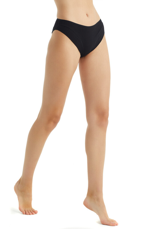 Kadın Organik Pamuk Slip Külot 1661 - Siyah - 6