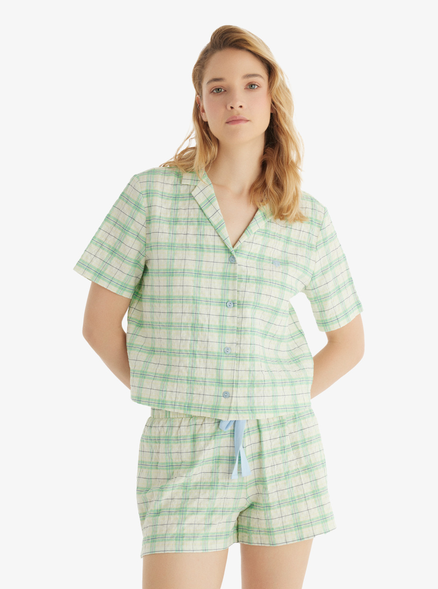 Kadın Şort 60545 - Kare Desenli - 2