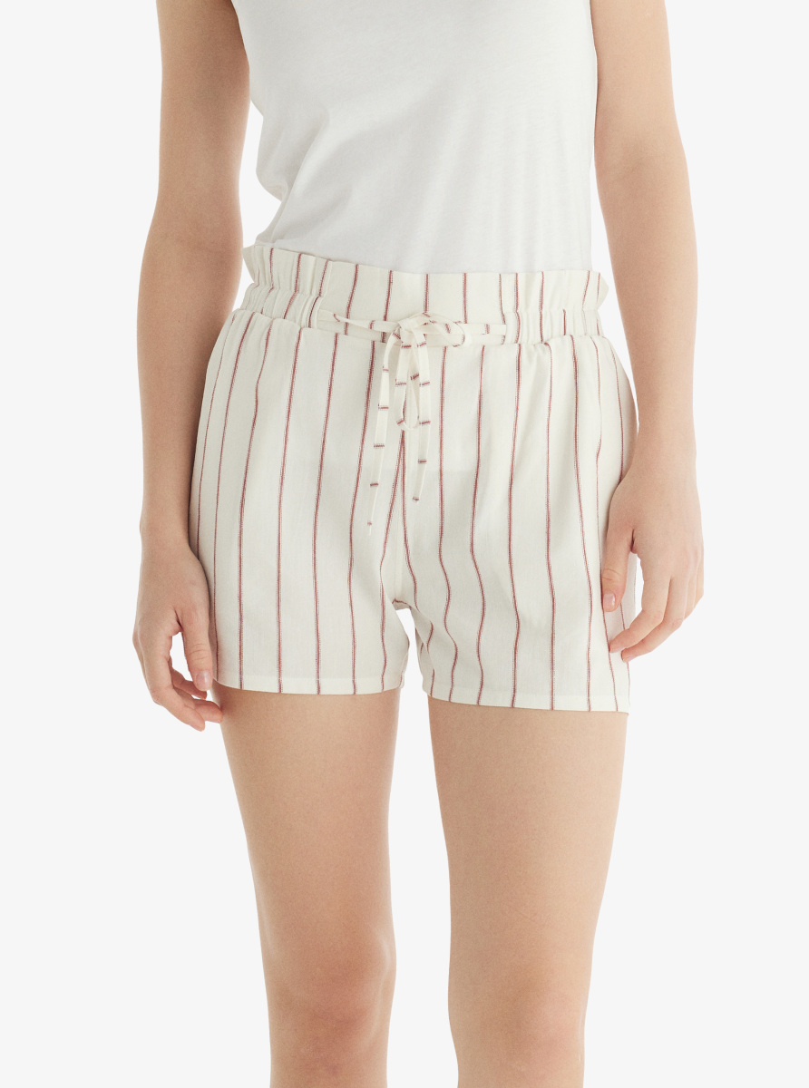 Kadın Şort 60559 - Bordo Çizgili - Blackspade (1)
