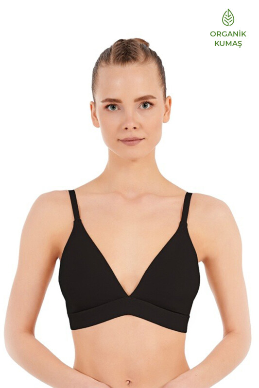Kadın Organik Pamuk Sütyen 1659 - Siyah - Blackspade
