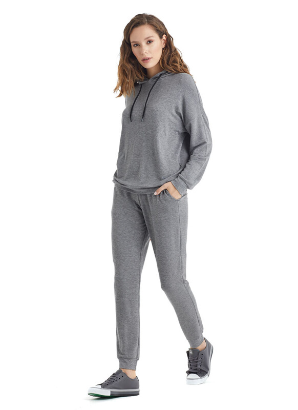 Kadın Sweatshirt 51243 - Antrasit - 3