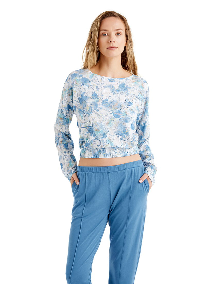 Kadın Sweatshirt 51628 - Baskılı - Blackspade