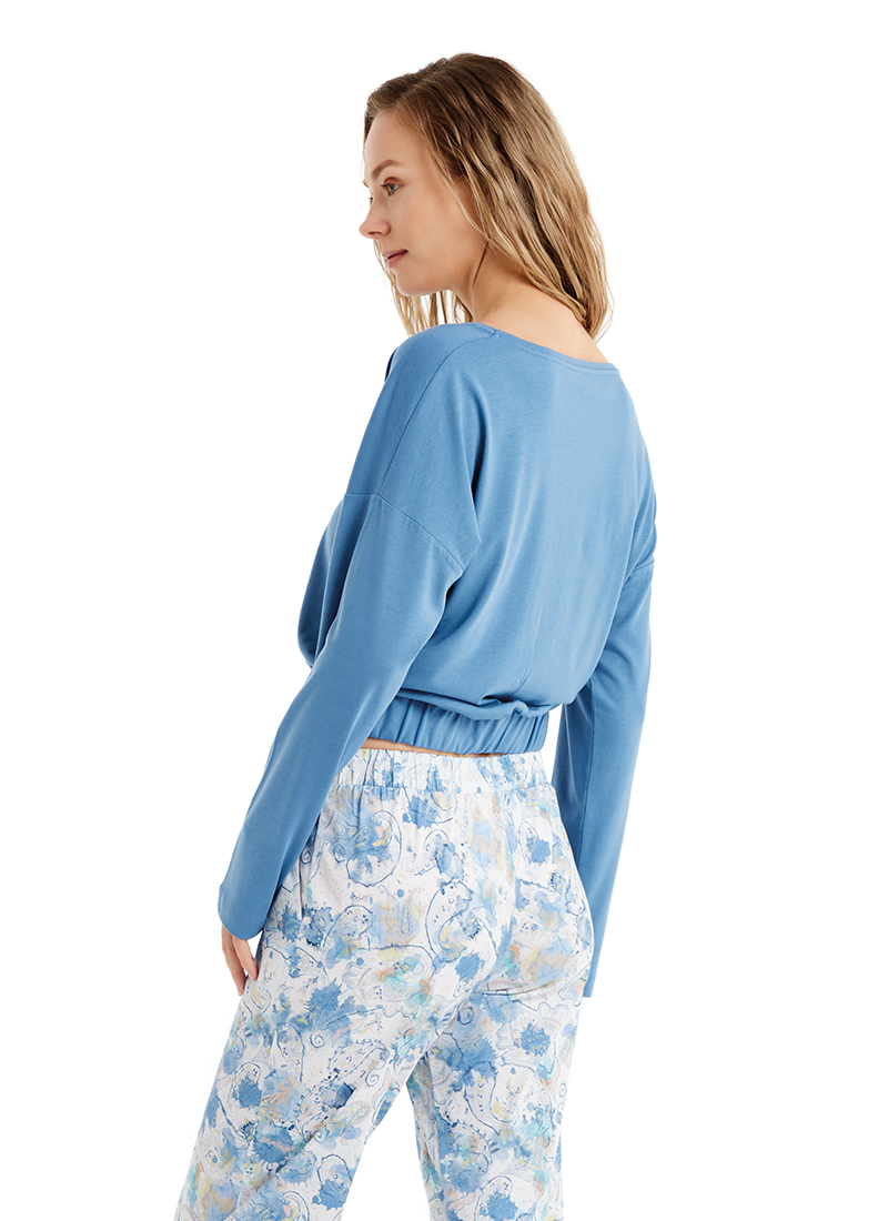 Kadın Sweatshirt 51629 - Mavi - Blackspade (1)